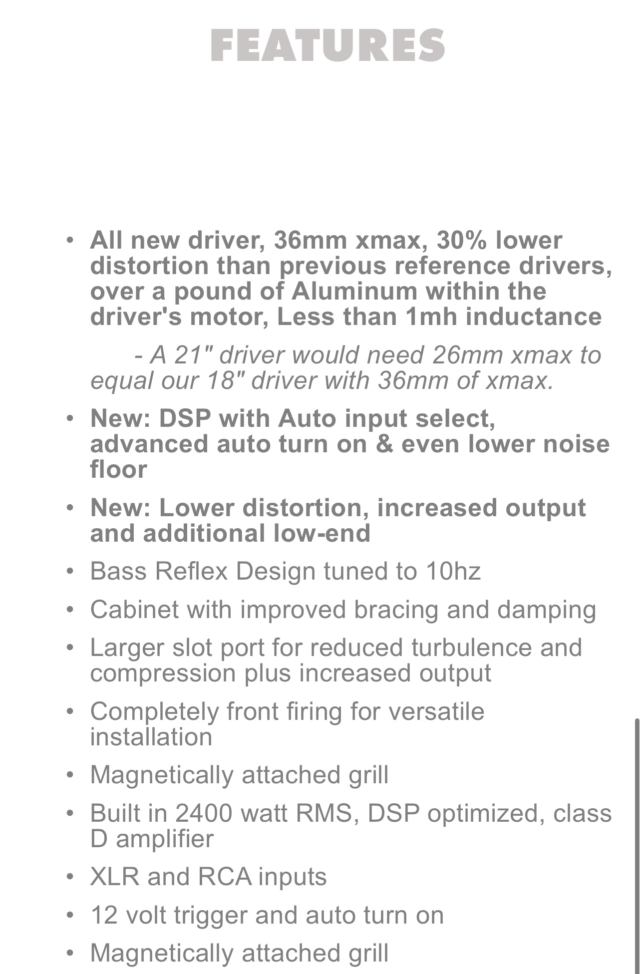 JTR Captivator 2400 , 18inch-2400watts-10hz !! Extreme Bass Capabilities