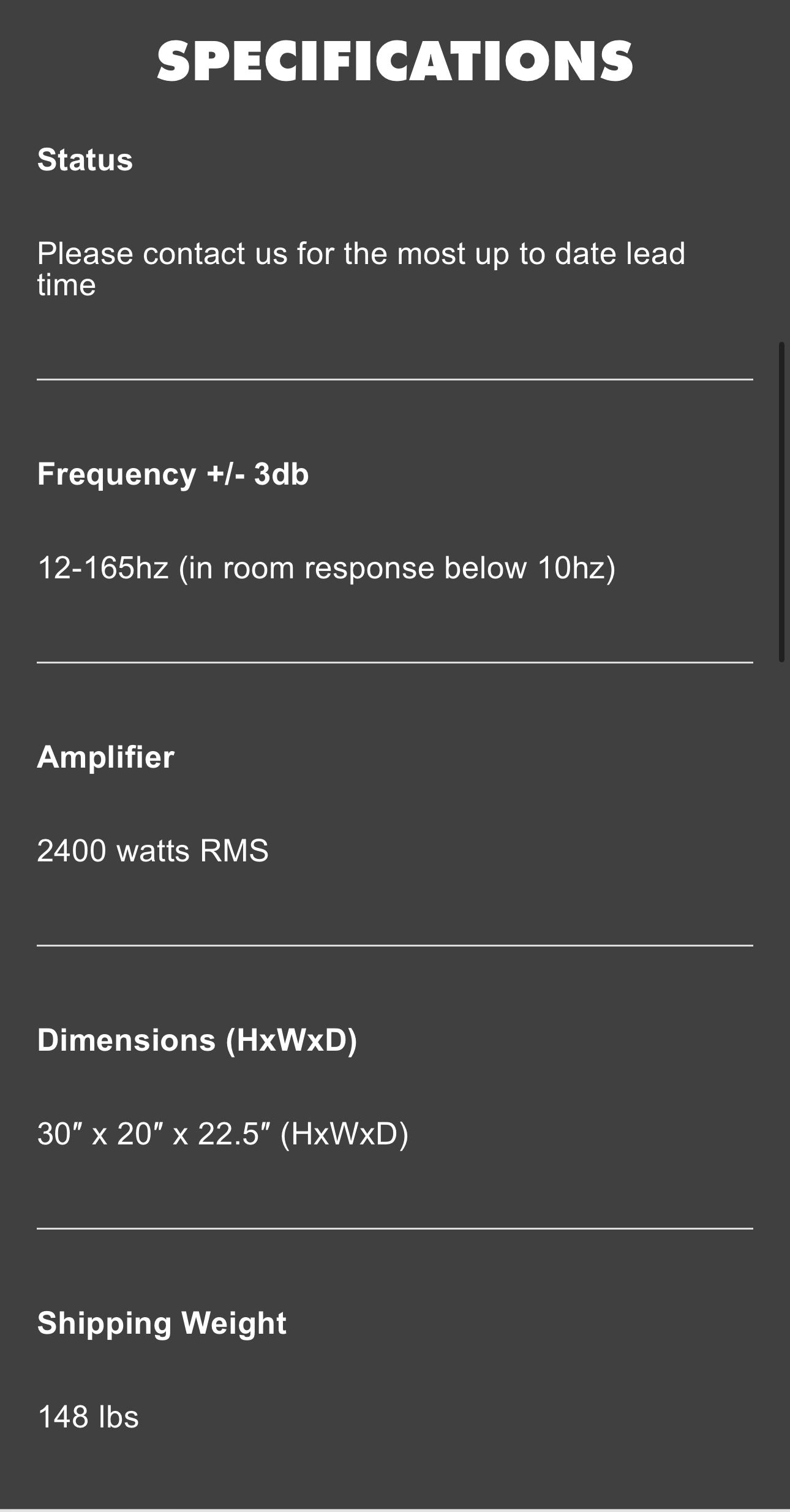 JTR Captivator 2400 , 18inch-2400watts-10hz !! Extreme Bass Capabilities