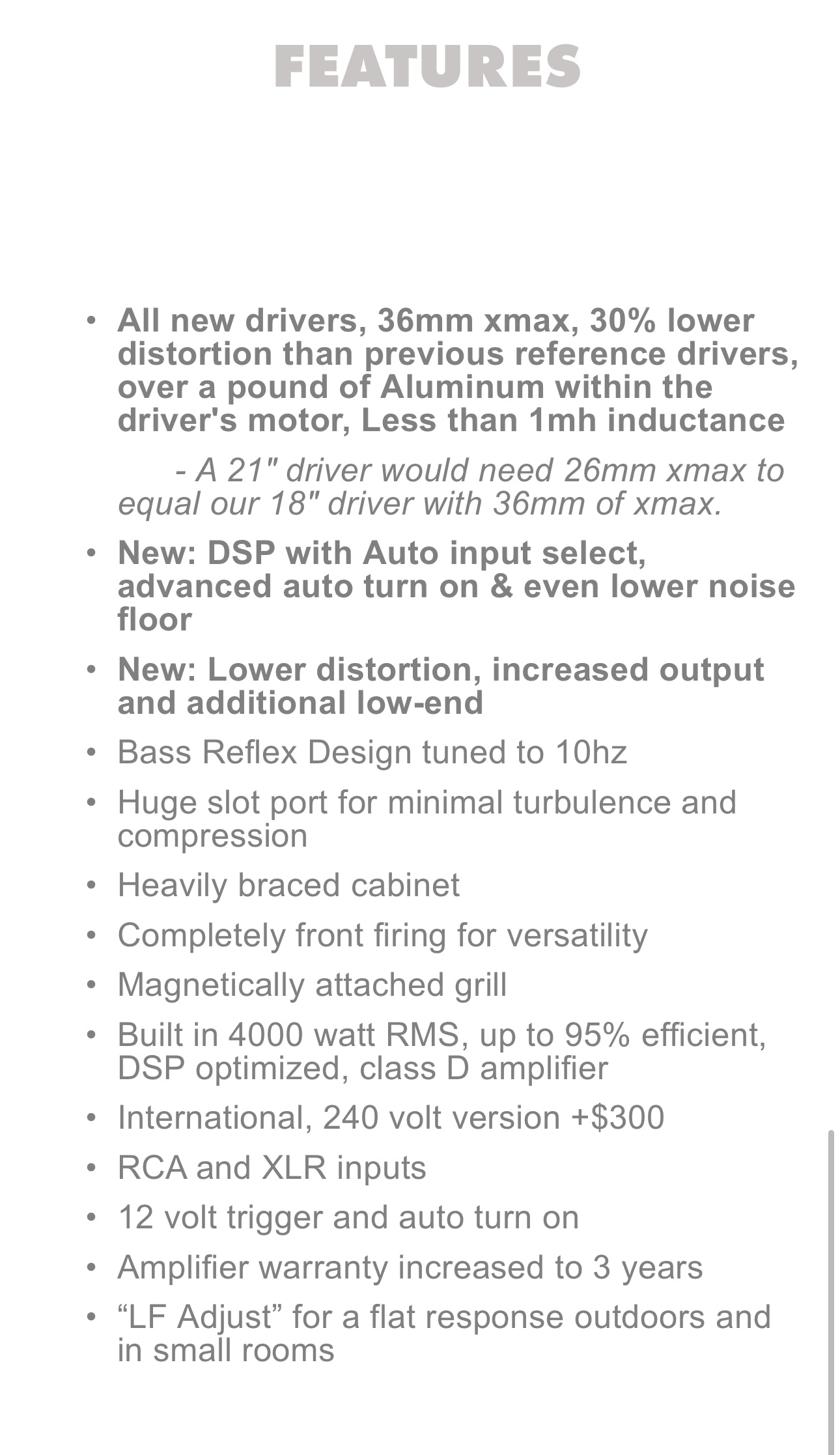 JTR Captivator 4000 Tall - 4000 watt High Output Low Distortion Powerful Subwoofer down to 10HZ